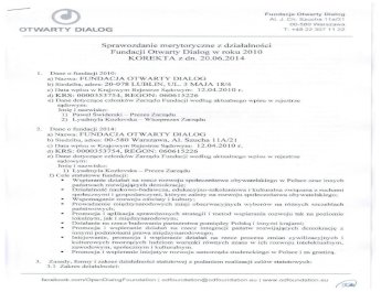 Sprawozdanie merytoryczne 2010